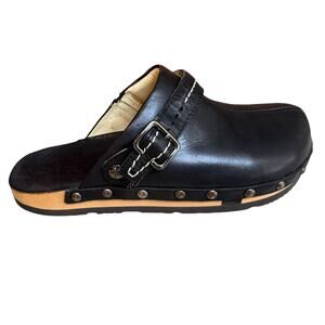 Kalso Earth Shanti Low Leather Clogs Black 7
